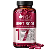 Bliss of Earth BeetRoot Capsules | 120 Veg Capsules 10000 mg (20:1) | Rich Antioxidant Capsule | Supports Energy, Digestion & Overall Wellness | Plant Based Supplement