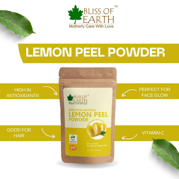 Bliss of Earth® 100GM Natural Jatamansi Powder + 100GM Lemon Peel Powder For Skin Whitening, Acne & Face Lightening