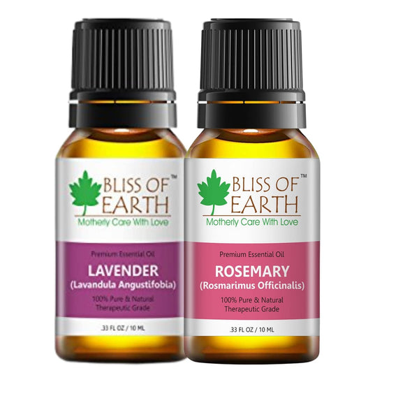 Lavender Essential Oil & Rosemary Natural Essential oil combo (10ml) therapeutic Grade (pack of 2)