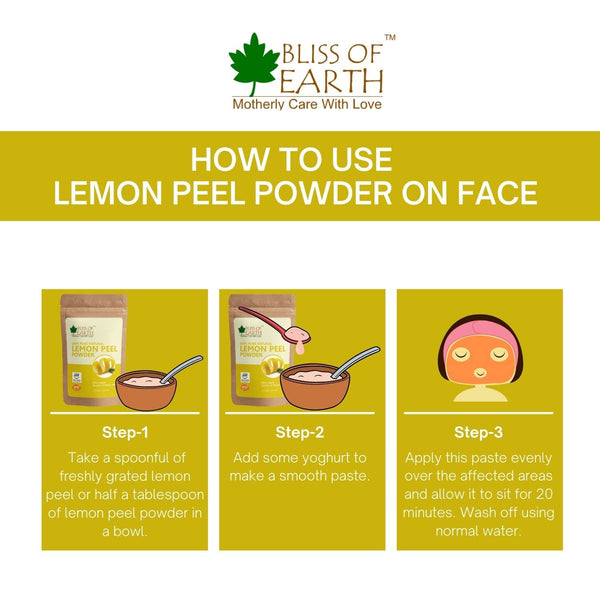 Bliss of Earth® 100GM Natural Jatamansi Powder + 100GM Lemon Peel Powder For Skin Whitening, Acne & Face Lightening