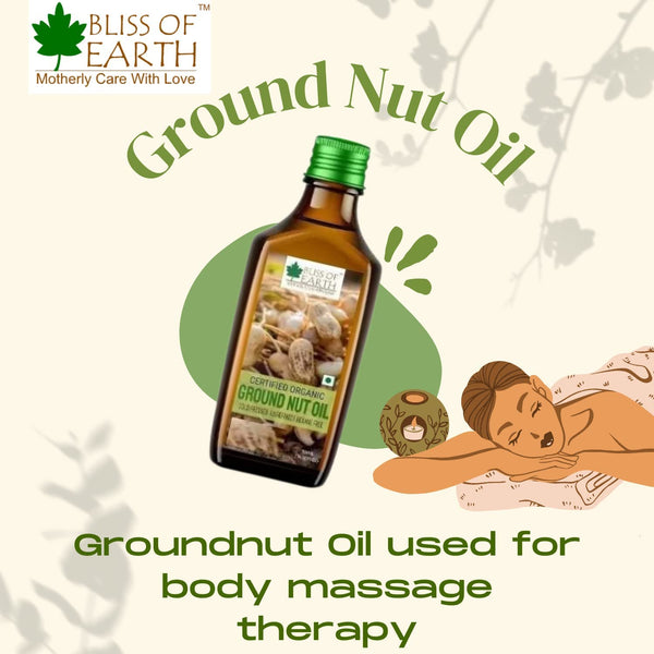 Bliss of Earth 500ML Certified Organic Mustard Oil+500ML Organic Groundnut Oil for Cooking, Cold Pressed, Hexane Free