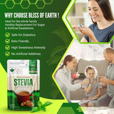 Bliss of Earth Stevia Powder – Sugar Free Stevia with Zero Calorie Sugar Substitute, 100g | Sweetener for Tea, Coffee, Baking, Keto & Diabetic-Friendly