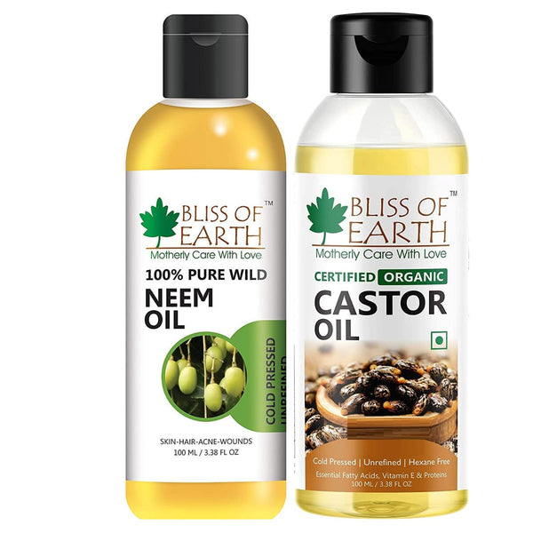 Certified Organic Castor Oil & Wildcrafted Neem Oil 100 ml