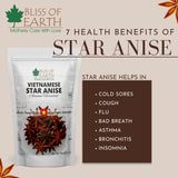 Bliss of Earth Vietnames 200gm Star Anise + 1kg Himalyan Pink Salt for cooking Make your food healthy & taste(Pack of 2)