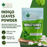 Bliss of Earth Indigo Powder 100gm Organic Natural For Hair Black Organic Hair Dye