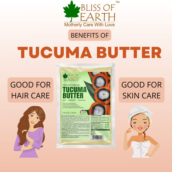 Raw Unrefined shea Butter + Raw Unrefined Tucuma Butter Great Skin & Hair Moisturized  100gm Each