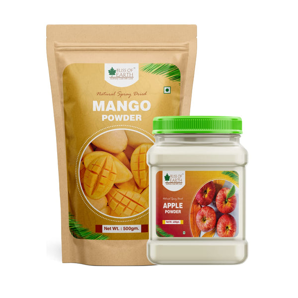 Mango Powder 500gm + Apple Powder Natural Spray Dried 400gm (Pack of 2)