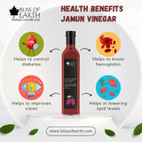 Bliss of Earth Raw Jamun Vinegar With Mother, Unfiltered Java Plum Vinegar For Cooking, Healthy Digestion & Metabolism, 500ml