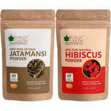 Bliss of Earth® 100% Pure & Natural Jatamansi Powder+Hibiscus Powder | 100GM | Makes Hair Stronger & Thicker | Controls Ageing (PACK OF 2)