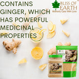 BLISS OF EARTH 250GM Organic Moringa Leaves Powder+250GM Organic Ginger Powder Dry for Tea & Juice Pure Antioxidant Super Food Pack of 2