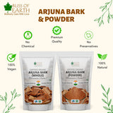 Bliss of Earth Arjuna Bark Powder, 200g, Pure Herbal Supplement for Heart Health and Blood Pressure, Organic, Natural Cardiovascular Support