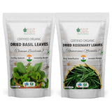 Dried Rosemary Leaves + Basil Leaves (Tulsi Leafs) (Pack of 2x50gm)