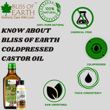 Bliss of Earth 100ML Certified Organic Castor Oil+100ML Wildcrafted Himalayan Apricot Oil Coldpressed & Unrefined