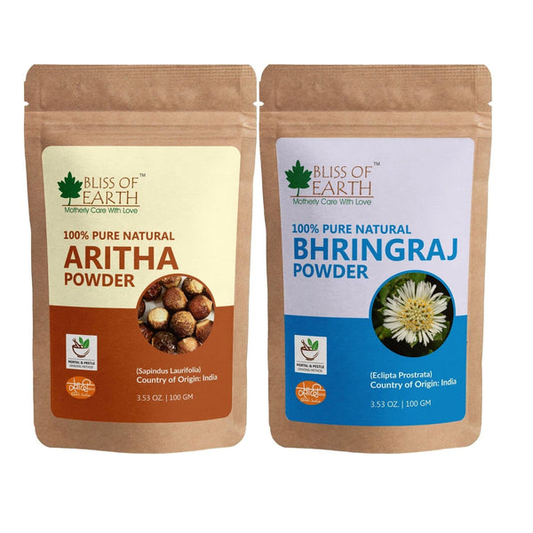 Bhringraj Powder + Reetha (Aritha) Powder (Pack of 2x100gm)