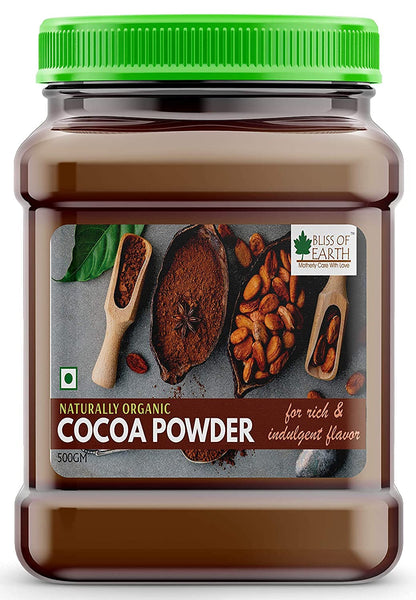 Bliss of Earth 500gm Custard Apple Powder + 500gm Naturally Organic Dark Cocoa Powder for Chocolate Cake Making & Chocolate Shake, Unsweetened Combo