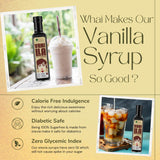 Bliss of Earth Stevia Sweetened Sugar Free Vanilla Syrup For Coffee, Milkshake, Cocktail Mocktail. Diabetic Safe Vanilla Syrup, Zero Calorie, 500ml