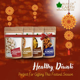 Bliss of Earth Premium Califorina Almonds (Badam) + Inidan Walnuts (Akhrot) without shell Kernel Great for Skin, Brain Health Best for Diwali Gift 200gm Each