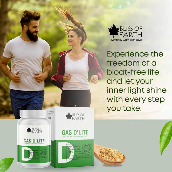 Bliss of Earth Gas Relief Powder For Fast Gas & Bloating Relief, Eases Stool Pressure, Digestive Aid for Acidity and Stomach, 100gm