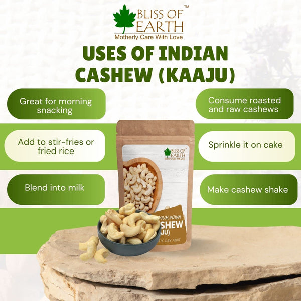 Bliss of Earth Premium Califorina Almonds (Badam) + Indian Cashew (Kaaju) Rich in Fiber Great for Immunity, Brain Best for Diwali Gift 200gm Each