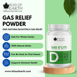 Bliss of Earth Gas Relief Powder For Fast Gas & Bloating Relief, Eases Stool Pressure, Digestive Aid for Acidity and Stomach, 100gm