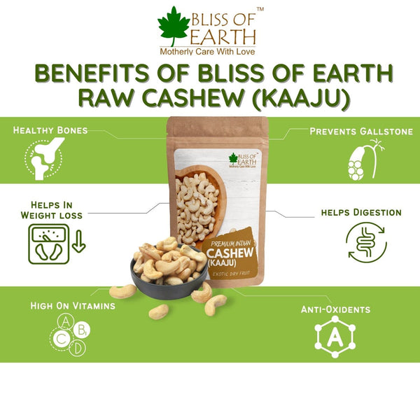 Bliss of Earth Premium Califorina Almonds (Badam) + Indian Cashew (Kaaju) Rich in Fiber Great for Immunity, Brain Best for Diwali Gift 200gm Each
