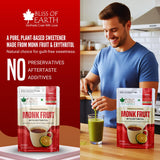 Bliss of Earth Monk Fruit Sweetener with Erythritol 100gm (Golden), 1:1 Zero Calorie Sugar Alternative, Keto Friendly, No Aftertaste, Zero Glycaemic Natural Sweetener,