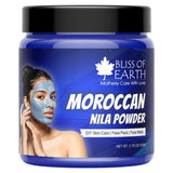 Bliss of Earth Moroccan Blue Nila Powder 50gm for Face Skin Whitening, Anti-Tan & Pore Refining Deep Cleansing, Pore Tightening & Radiant Skin Glow