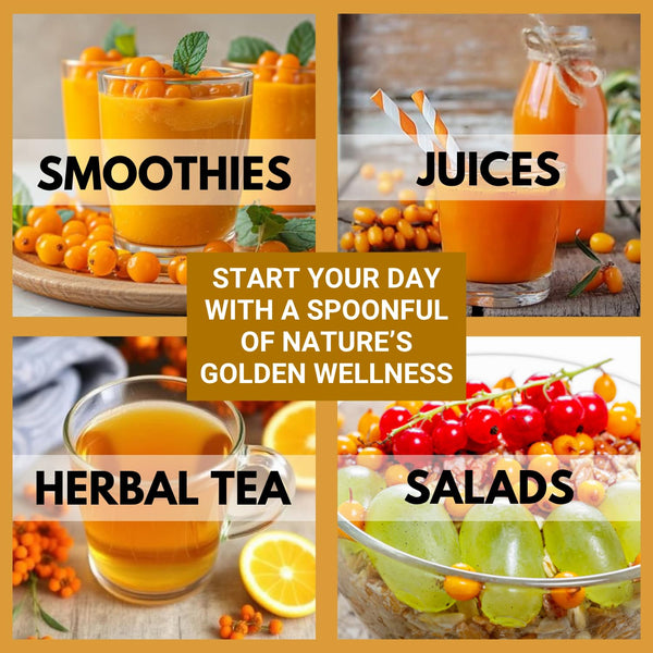 Bliss of Earth Himalayan Sea Buckthorn Berries (100g) Naturally Sun-Dried Wild Berries Packed with Omega 3, 6, 7 & 9 + Vitamins C & E Supports Immunity, Digestion & Metabolism Enhances Skin Glow & Hair Health Zero Added Sugar