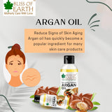 Bliss of Earth 100% Organic Argan Oil+Certified Organic Flaxseed Oil 100% Pure Plant Based Source of Omega's 3,6 & 9 (2x100ml))