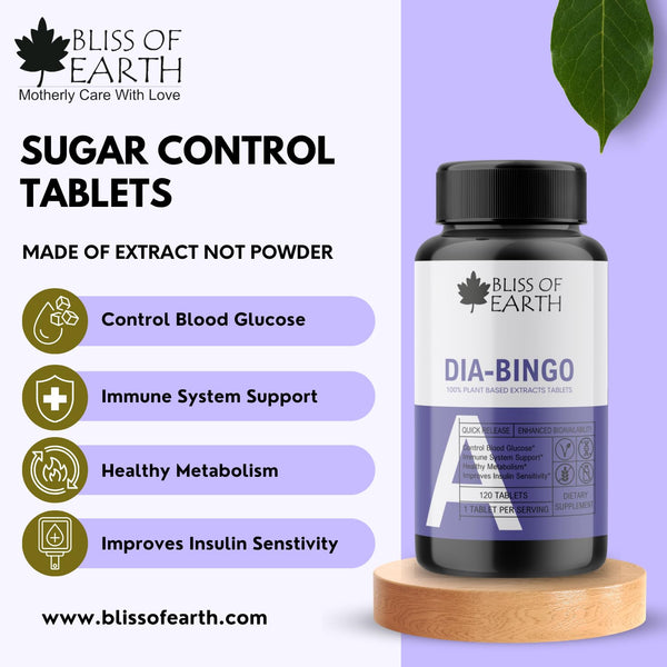 Bliss of Earth Sugar Control Tablets To Manage Blood Sugar Levels Naturally, 120 Tablets With Bitter Melon, Jamum, Gurmar, Bimba & Bijasar, Diabetic Care