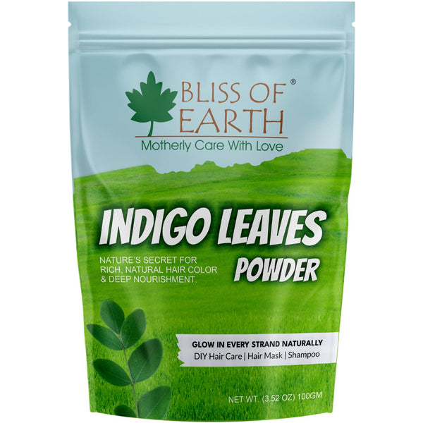 Bliss of Earth Indigo Powder 100gm Organic Natural For Hair Black Organic Hair Dye