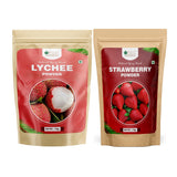 Bliss of Earth 1kg LYCHEE (litchi) Powder + 1kg Strawberry Powder Natural Spray Dried Vitamin A & C Rich Boost your Immunity Combo(Pack of 2)