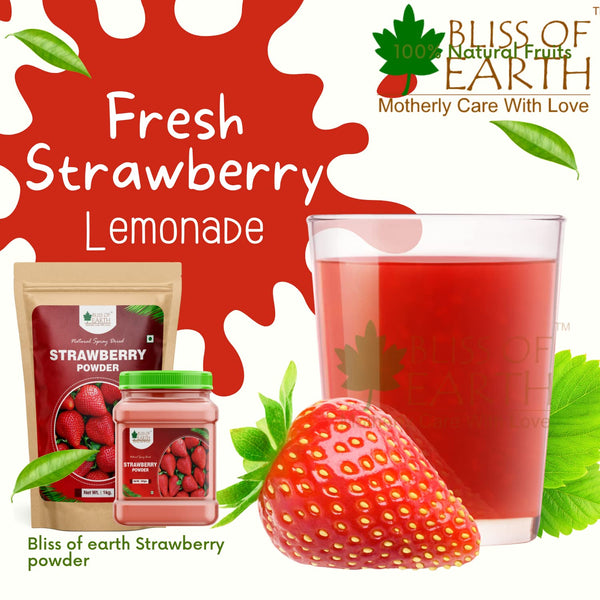 Bliss of Earth 500gm LYCHEE (litchi) Powder + 500gm Strawberry Powder Natural Spray Dried Vitamin A & C Rich Boost your Immunity Combo