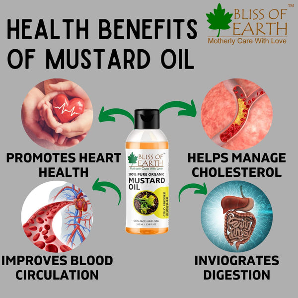 Bliss of Earth 100ML Organic Mustard Oil+100ML Argan Oil Of Morocco For Face Hair & Skin Cold Pressed & Unrefined (Pack of 2)
