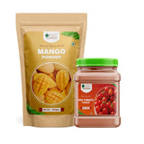 Bliss of Earth 500gm Mango Powder + 500gm Red Tomato Powder Natural Spray Dried Fruit & Veg Combo