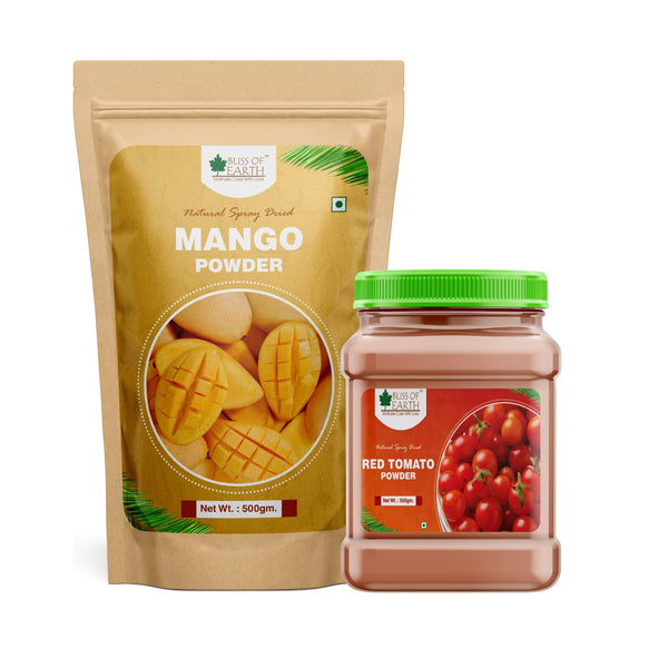 Mango Powder + Red Tomato Powder Natural Spray Dried Fruit & Veg 500gm (Combo Pack of 2)