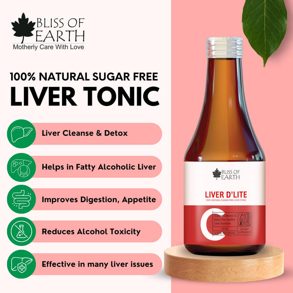 Bliss of Earth Natural Liver Detox Syrup, Sugar Free Liver Cleanse & Detox Supplement To Support Healthy Liver Function, Improves Digestion & Appetite, 200ml