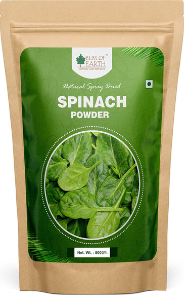 Bliss of Earth 500gm Spinach Powder + 1KG Pure Pakistani Himalayan Pink Salt Non Iodised for Weight Loss & Healthy Cooking, Natural Substitute of White Salt