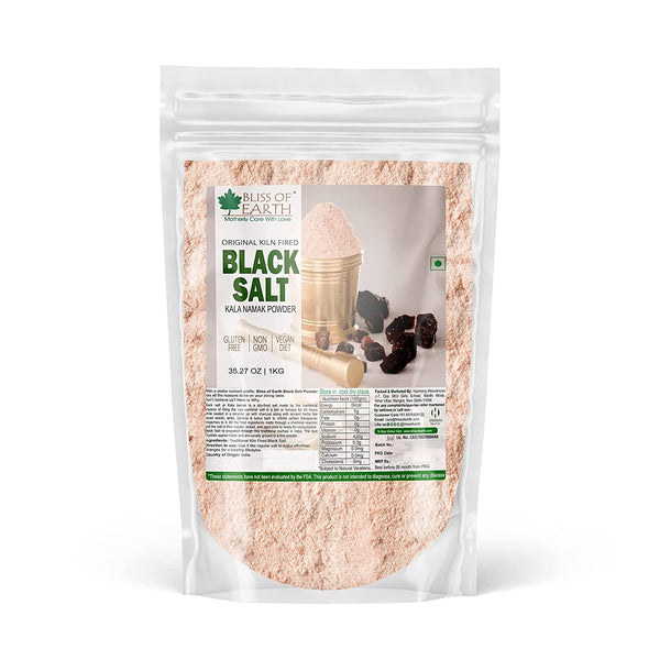 Bliss of Earth Traditional Kiln Fired 1kg Black Salt Powder