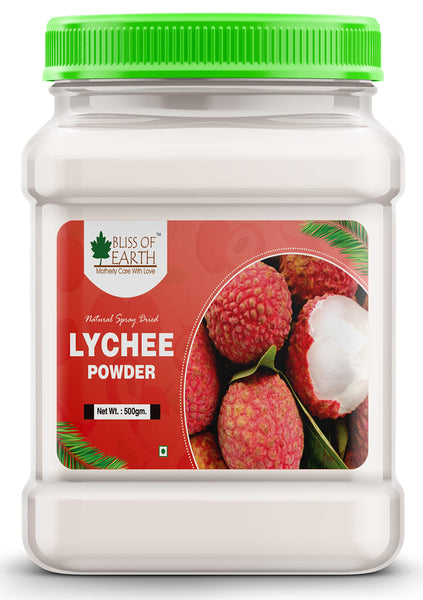 Bliss of Earth 500gm LYCHEE litchi Powder + 500gm Mango Powder Natural Spray Dried Vitamin A & C Rich Boost your Immunity