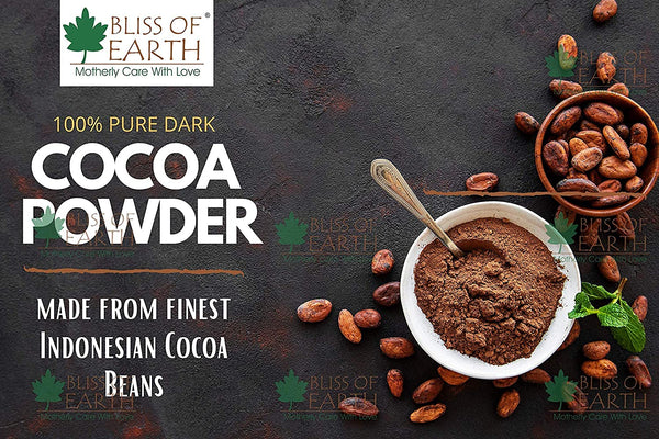 Bliss of Earth Cocoa Powder 250gm +200gm Ceylon Cinnamon (Dalchini) 5" Cut Sticks True Cinnamon Raw From Sri Lanka Original