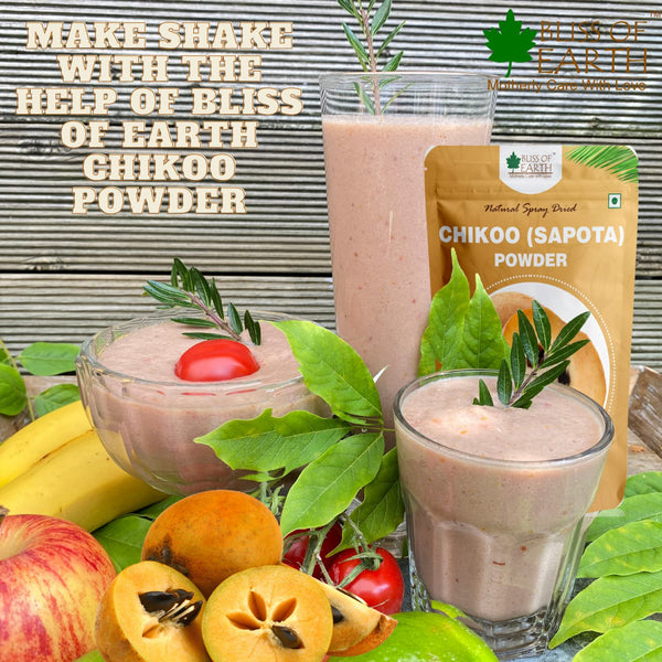 Bliss of Earth 200gm Chikoo (Sapota) Powder+ 200gm Strawberry Powder Natural Spray Dried