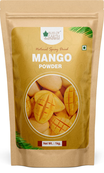 Bliss of Earth 1kg Mango Powder + 1kg Strawberry Powder Natural Spray Dried Taste and Healthy Combo