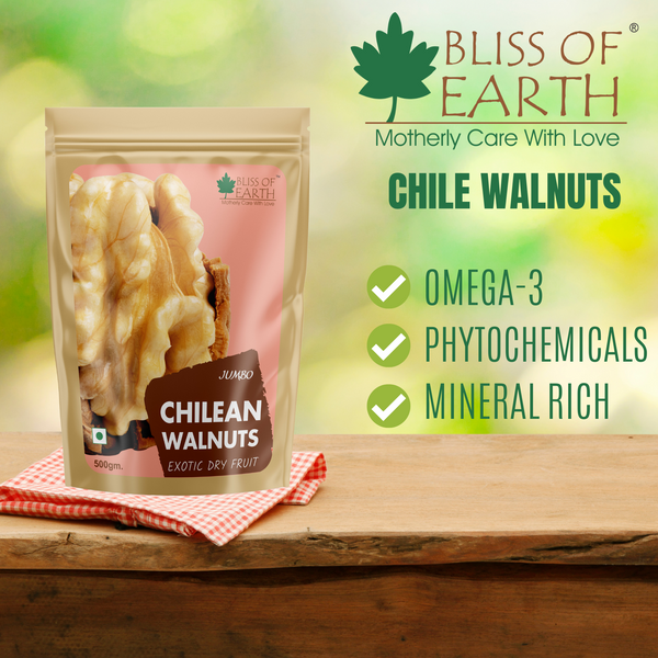 Bliss of Earth 200gmJumbo Chilean Walnuts Exotic dry Fruit