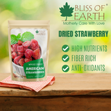 Bliss of Earth 200gm Whole Dried American Strawberries
