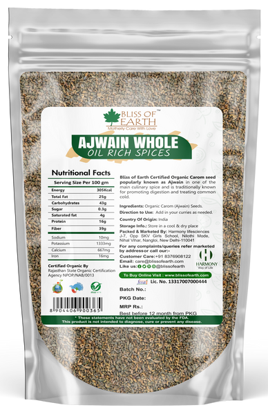 bliss of eath Organic Carom Seed (Ajwain) 1 KG