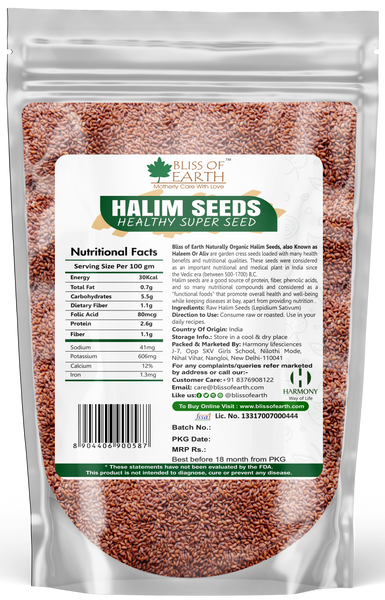 Bliss Of Earth 1kg  Halim Seeds Organic for Eating, Aliv Seeds for Hair & Immunity Booster Foods