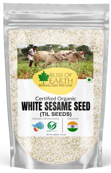 USDA Organic White  Sesame Seeds Raw 200gm