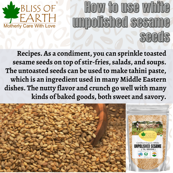 USDA Organic Sesame Seeds Raw Unpolished 1kg
