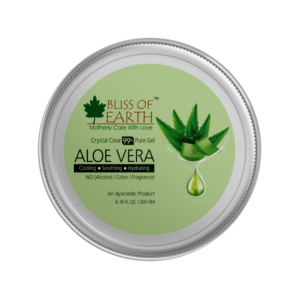 Bliss of Earth® 99% Pure Crystal Clear Aloe Vera Gel | 200GM | Great For Face, Body & Hair | Effective Cooling, Soothing & Hydrating | Paraben Free | 200GM